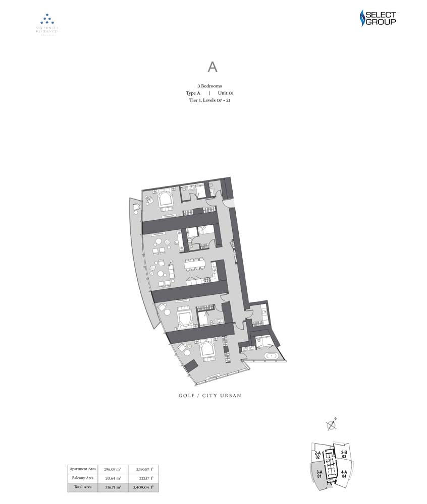 Six Senses Residences Dubai Marina floor plan 3