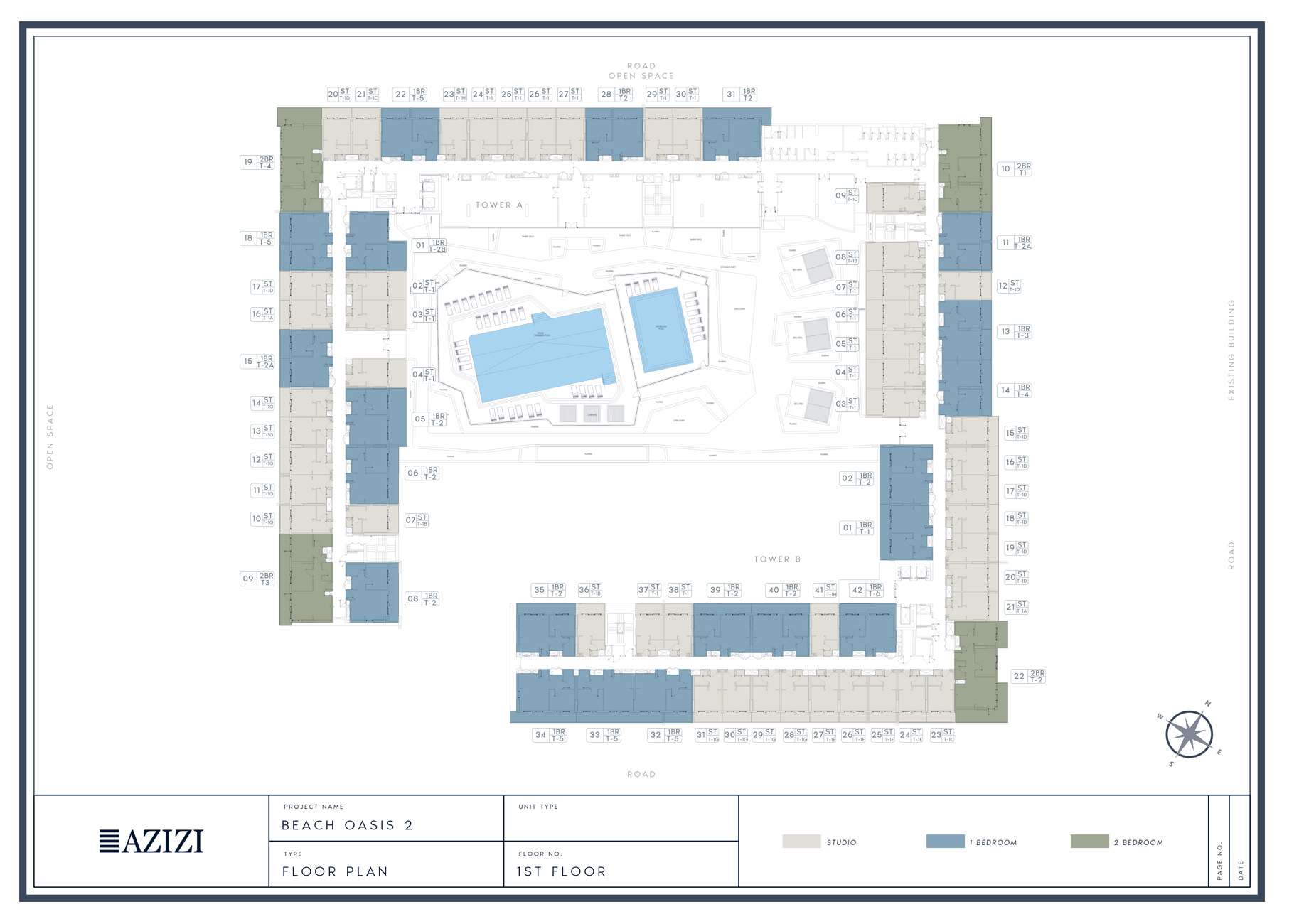 Azizi Beach Oasis 2 floor plan 3