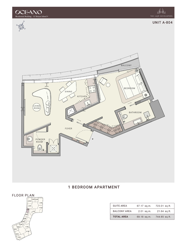 Oceano at Al Marjan Island floor plan 1