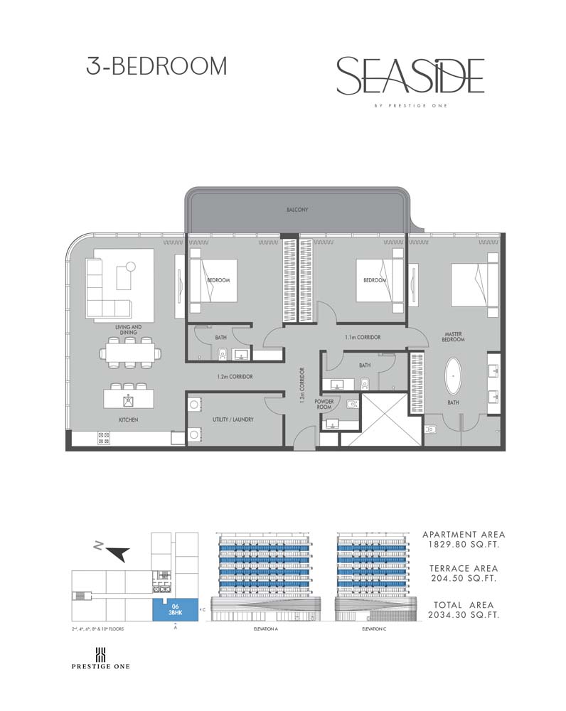 Seaside by Prestige One floor plan 3
