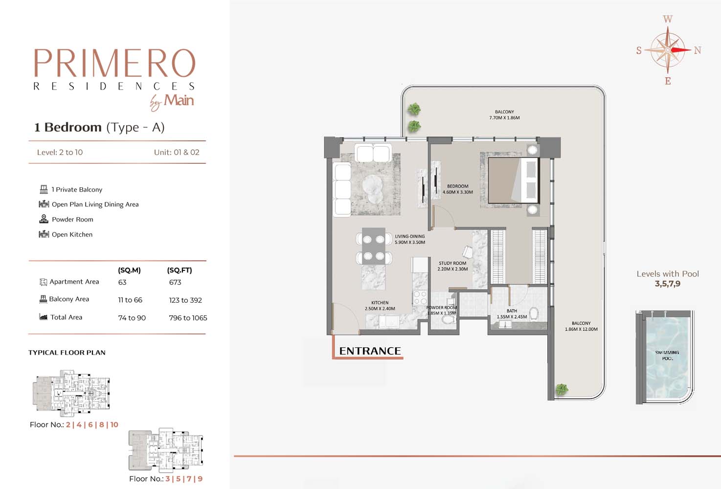 Primero Residences at Al Furjan floor plan 1