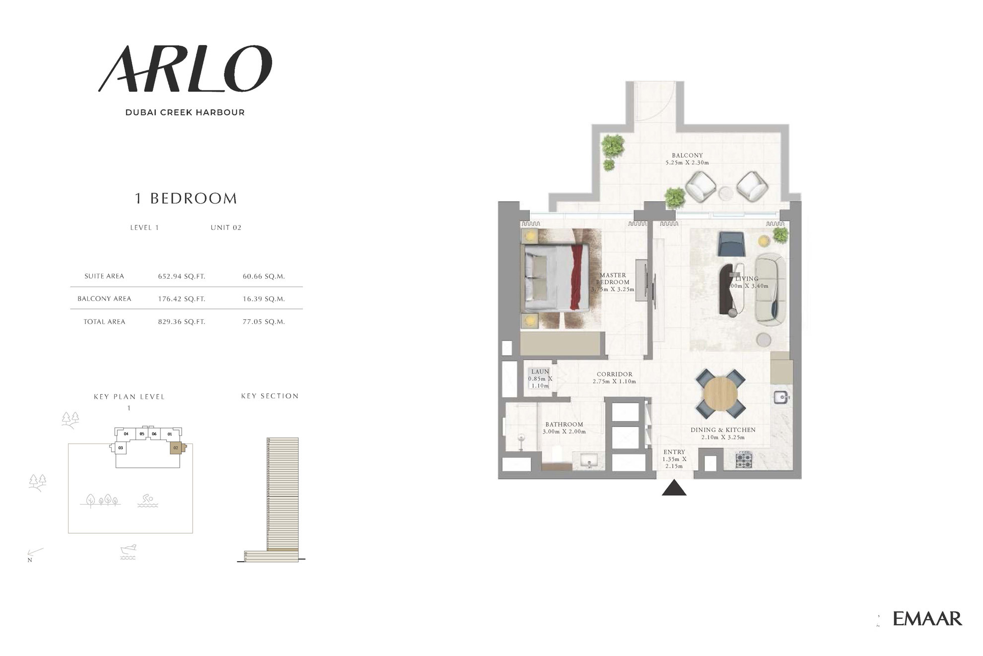 ARLO at Dubai Creek Harbour floor plan 1