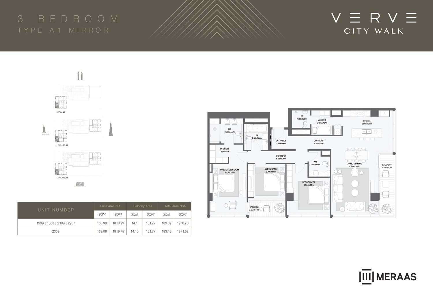 Verve City Walk floor plan 3