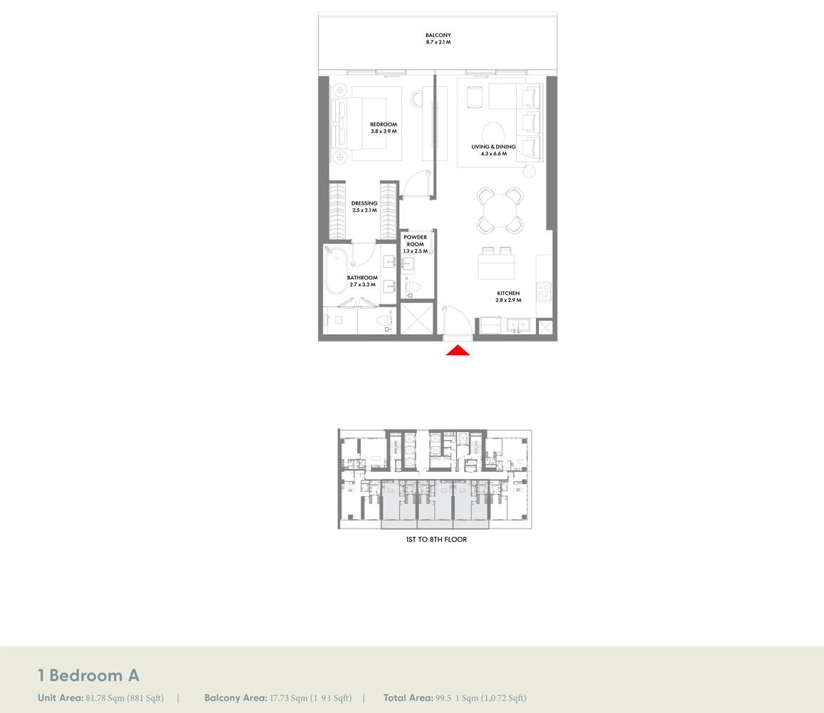 W Residences at Dubai Harbour floor plan 1