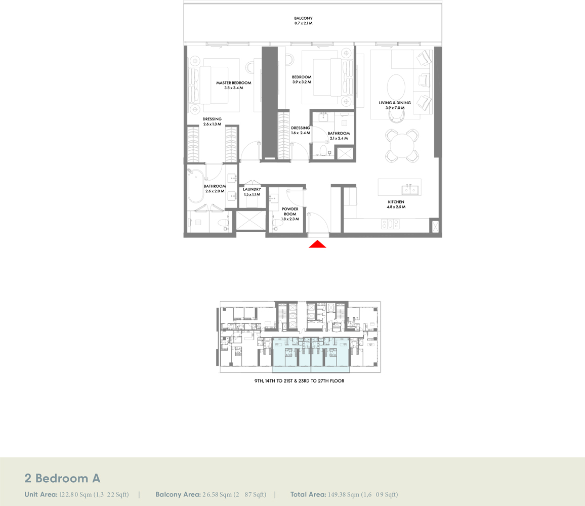 W Residences at Dubai Harbour floor plan 3