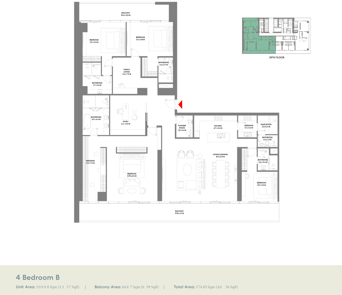 W Residences at Dubai Harbour floor plan 7