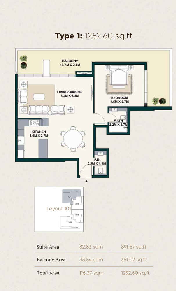 Exotica by Al Marina floor plan 1