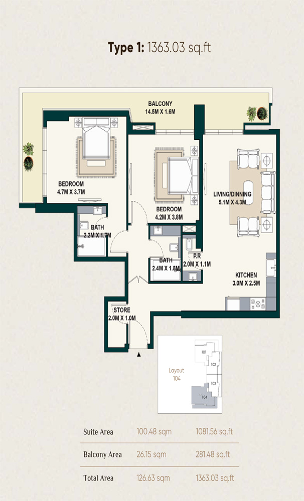 Exotica by Al Marina floor plan 3
