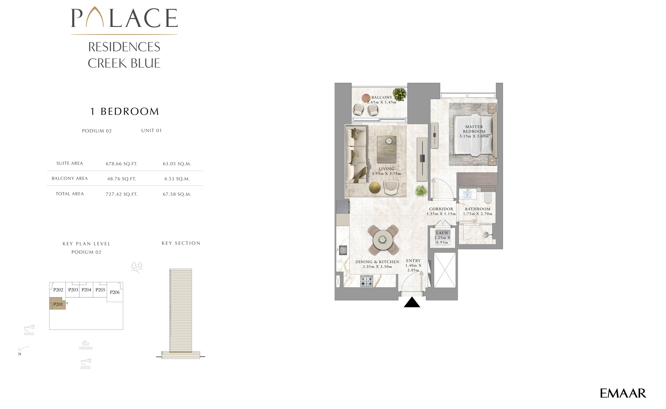 Palace Residences Creek Blue floor plan 1