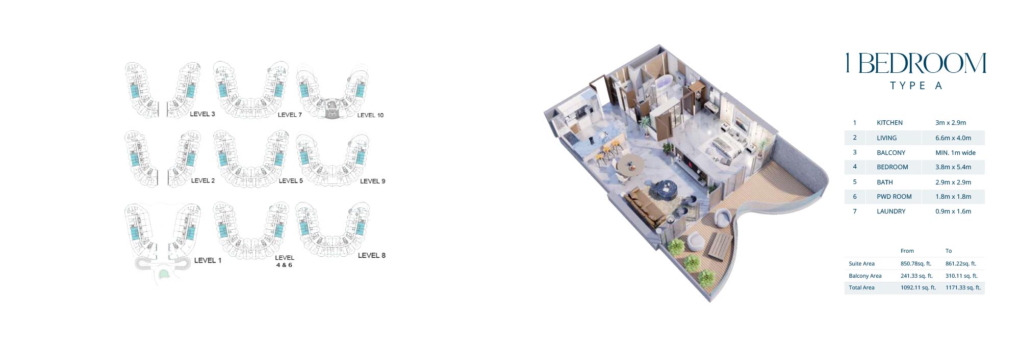 Aqua Arc at Al Marjan floor plan 1