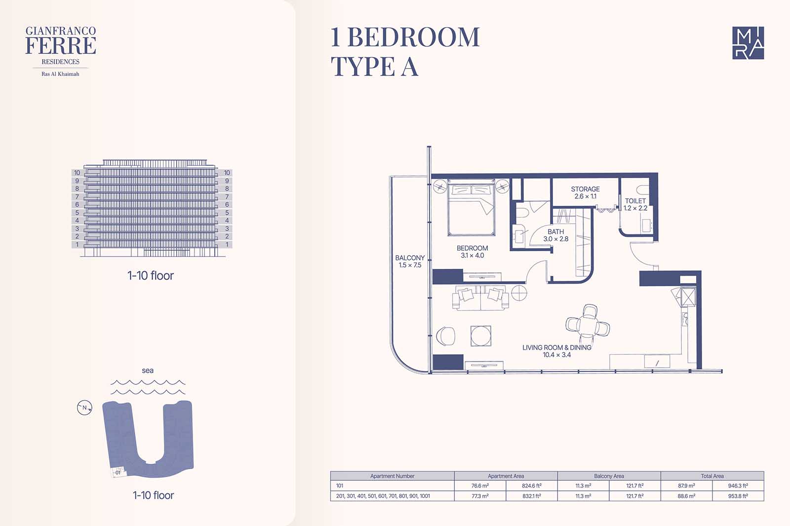 Gianfranco Ferre Residences at Al Marjan floor plan 2