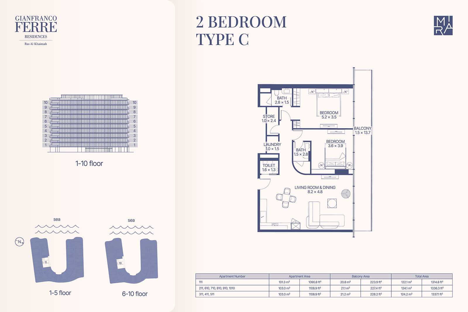 Gianfranco Ferre Residences at Al Marjan floor plan 3