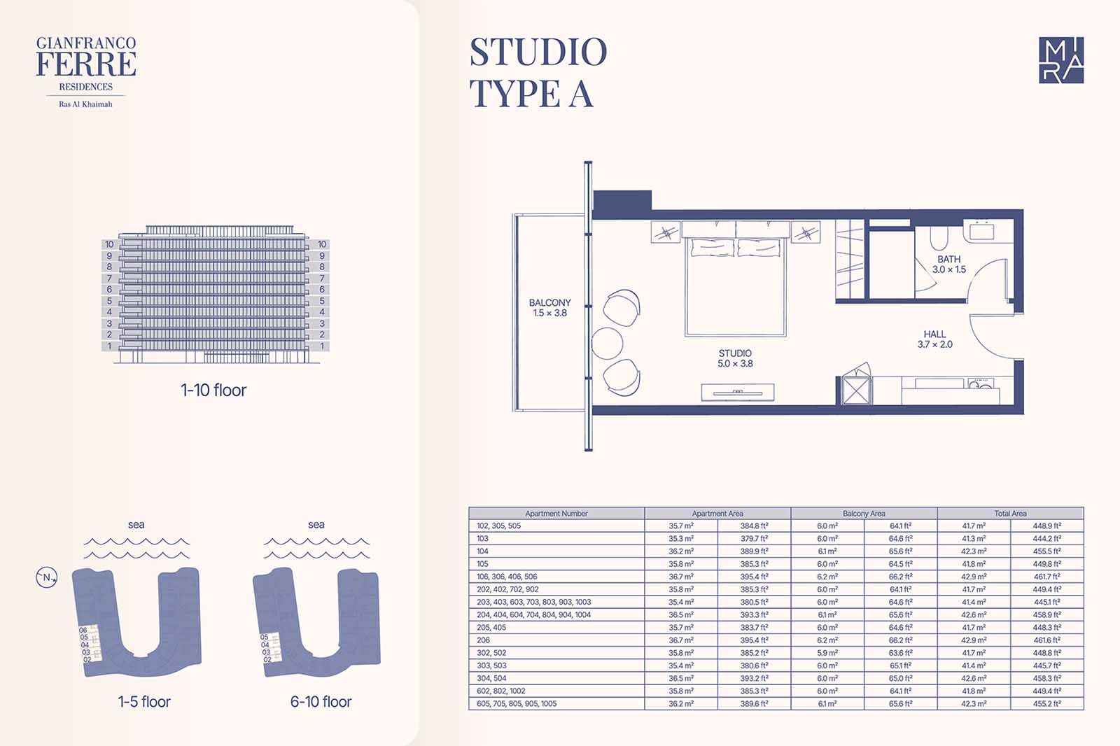 Gianfranco Ferre Residences at Al Marjan floor plan 1