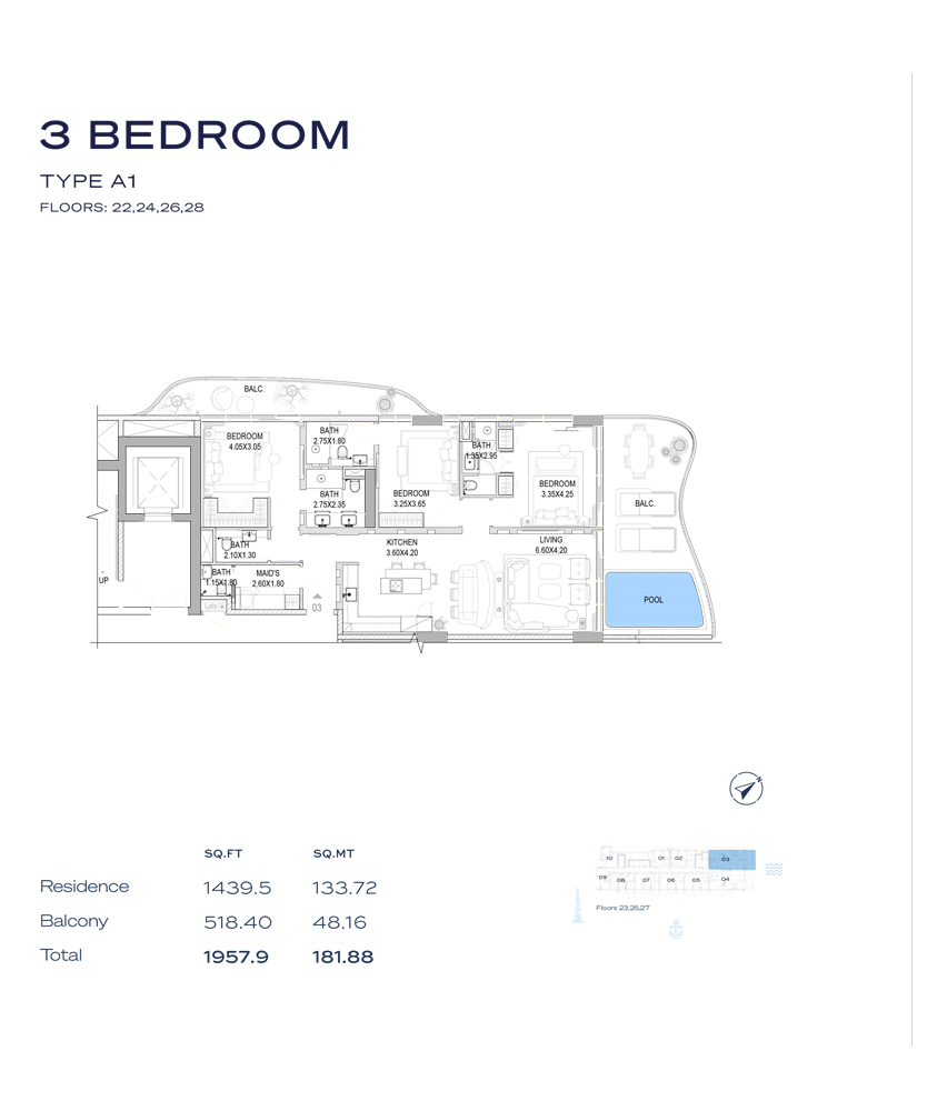 The Pier Residence floor plan 3