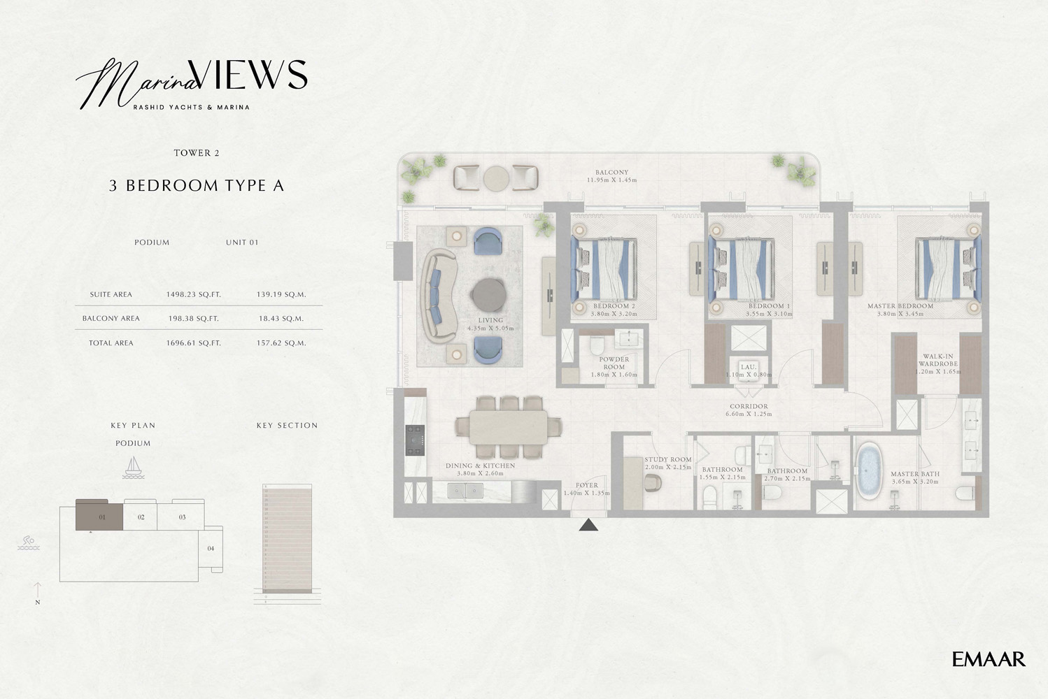 Emaar Marina Views Mina Rashid floor plan 3