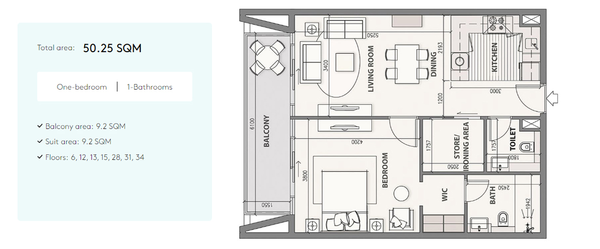 Cubix Residences at JVC floor plan 2