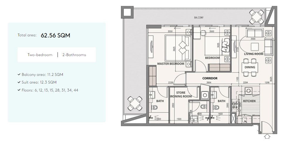 Cubix Residences at JVC floor plan 3