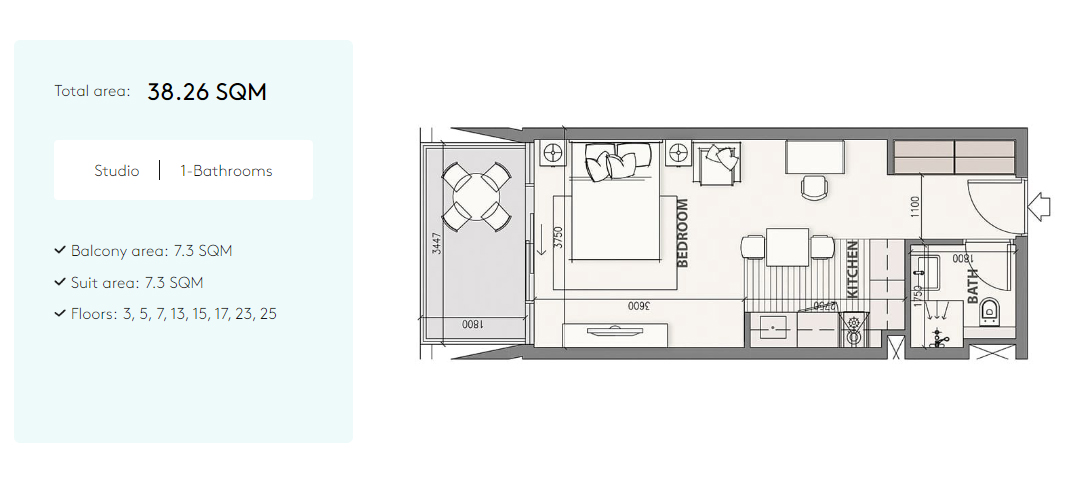 Cubix Residences at JVC floor plan 1