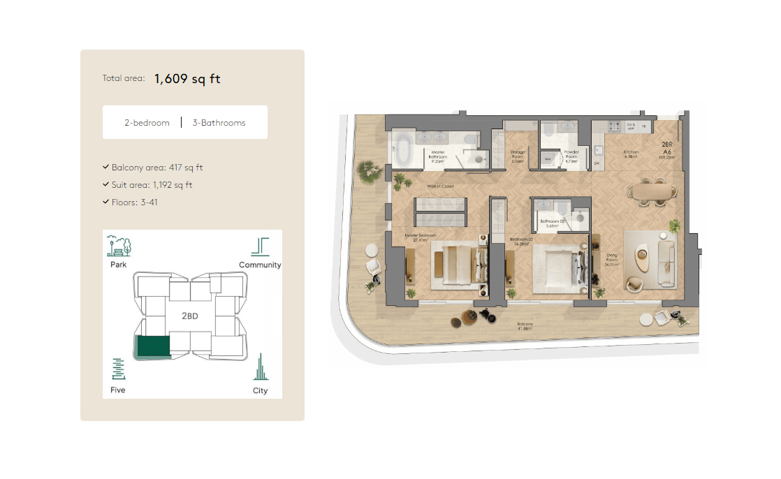 Midora Residences at JVC floor plan 3