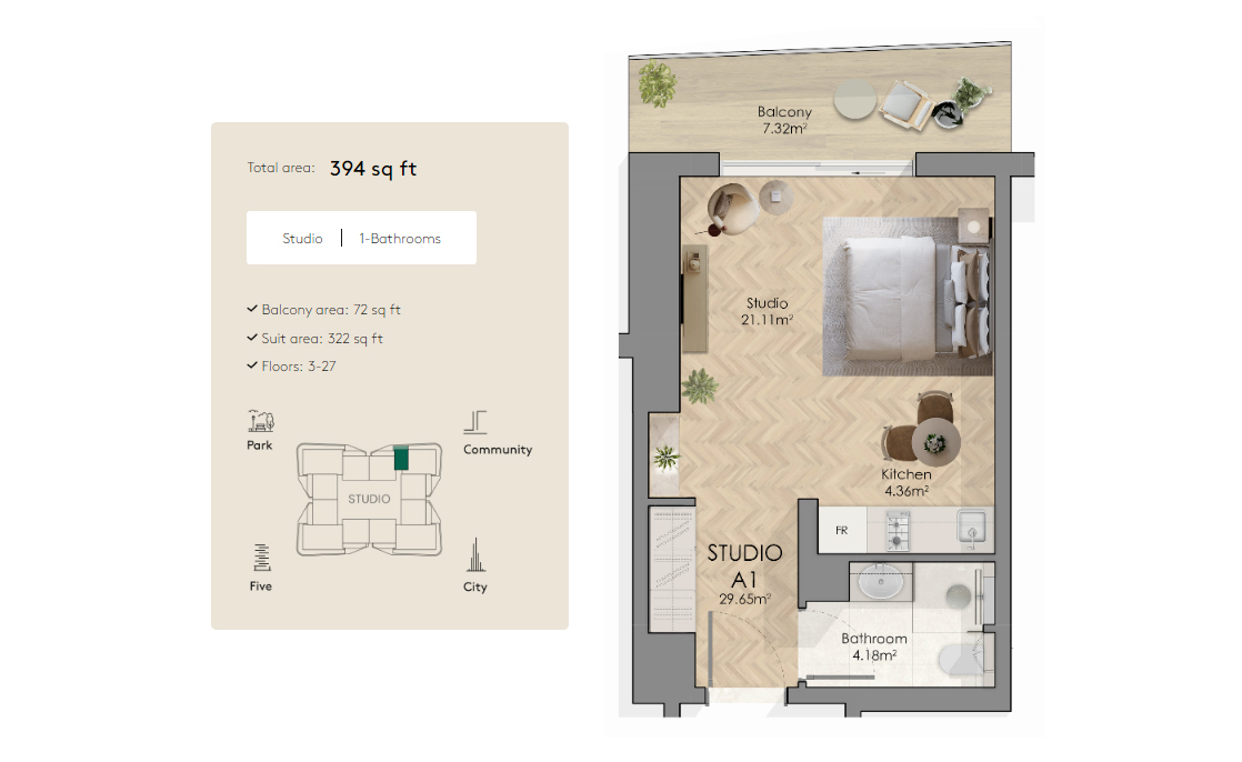 Midora Residences at JVC floor plan 1