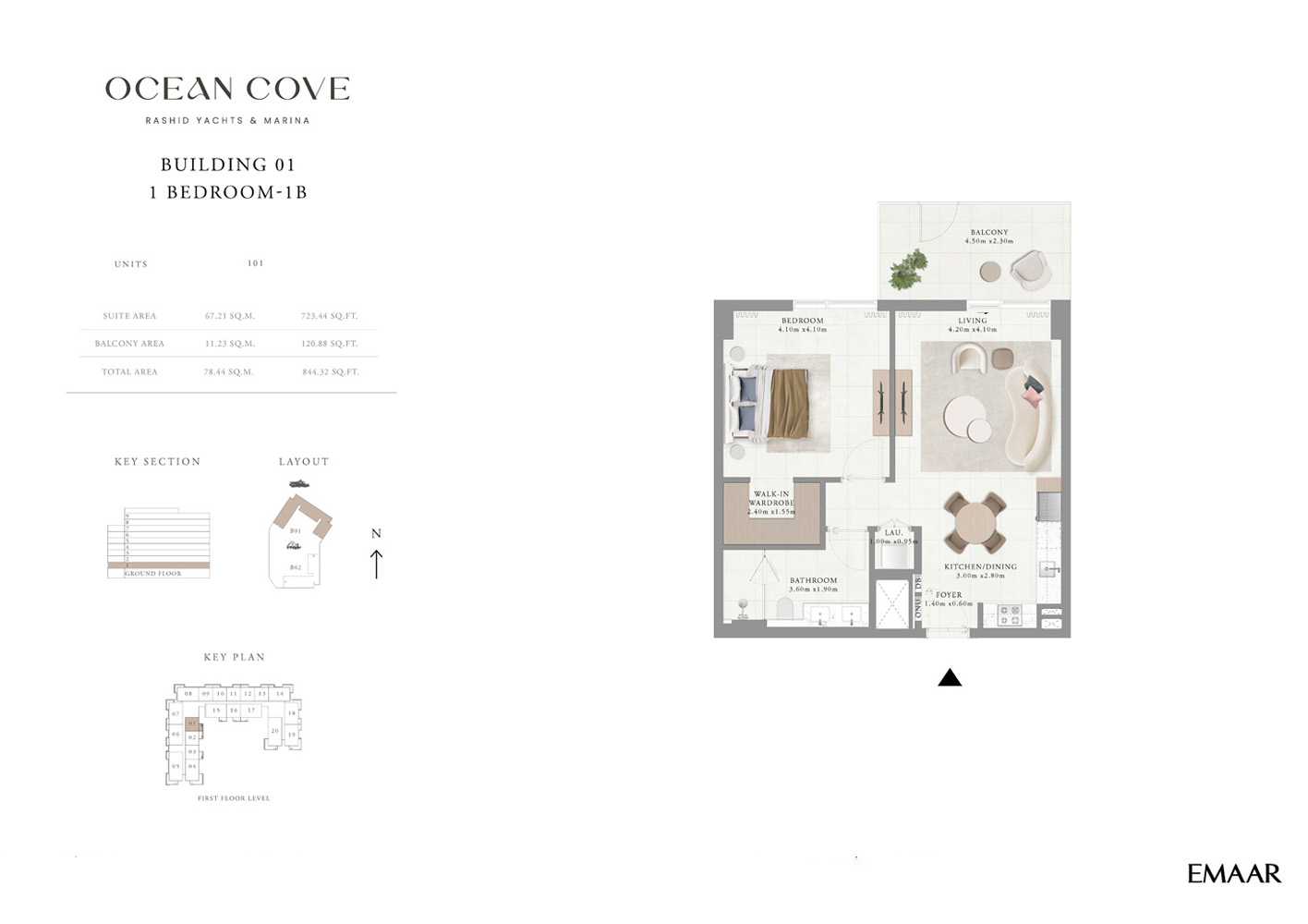 Emaar Ocean Cove Mina Rashid floor plan 1