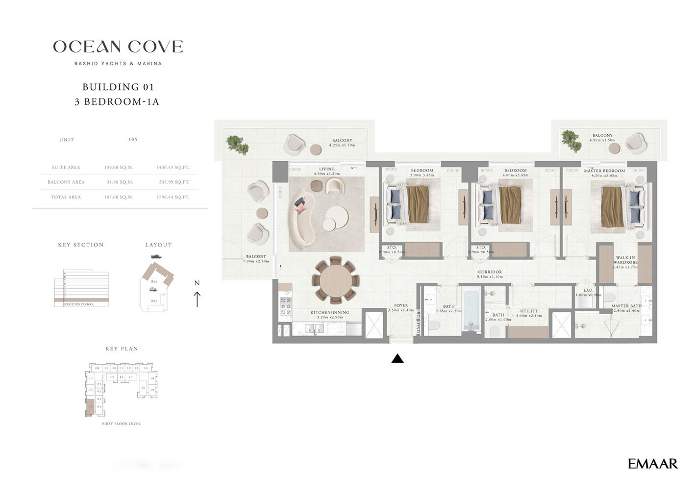 Emaar Ocean Cove Mina Rashid floor plan 3
