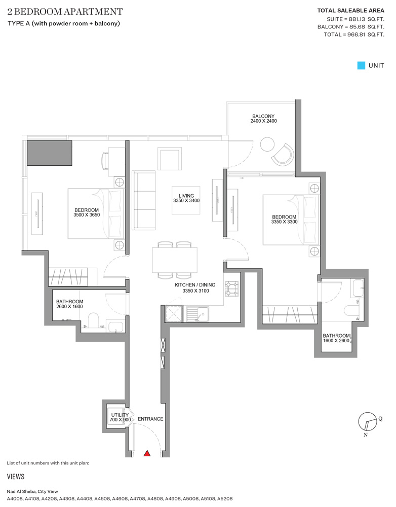 Sobha Skyscape Altius floor plan 3
