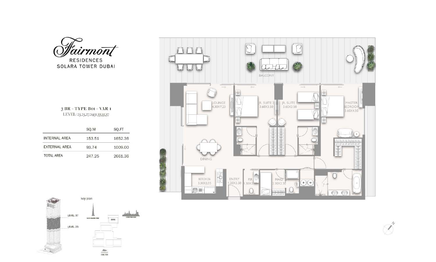 Fairmont Residences Solara Tower floor plan 3
