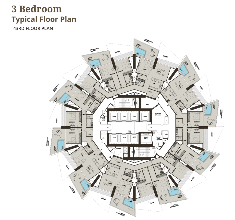 Binghatti Grove floor plan 3