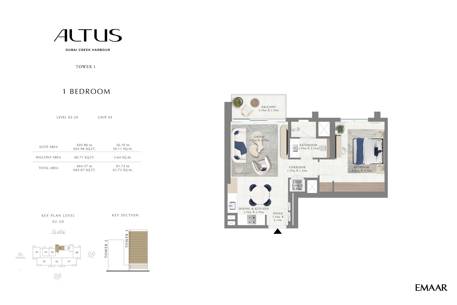 Altus at Dubai Creek Harbour floor plan 1