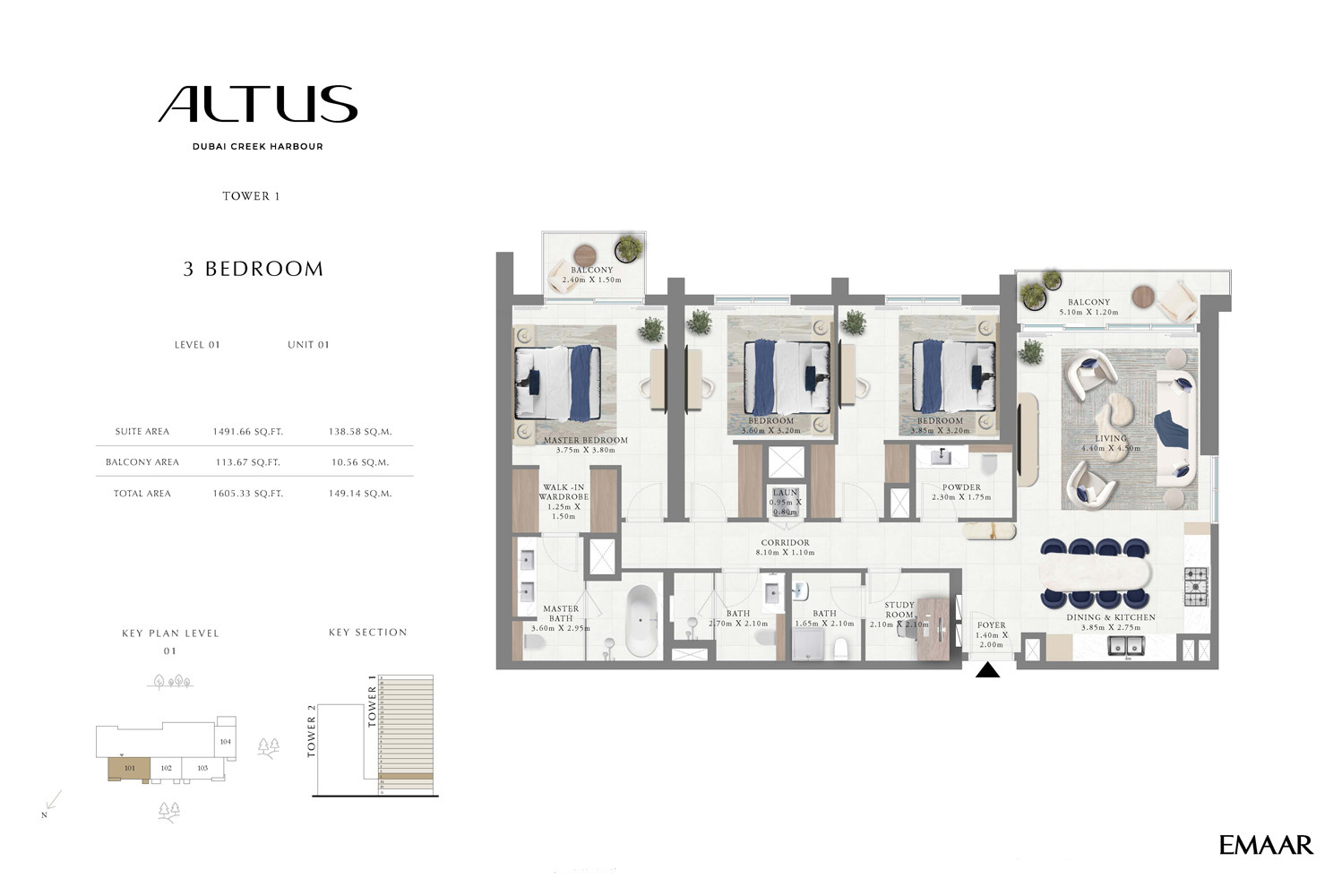 Altus at Dubai Creek Harbour floor plan 3