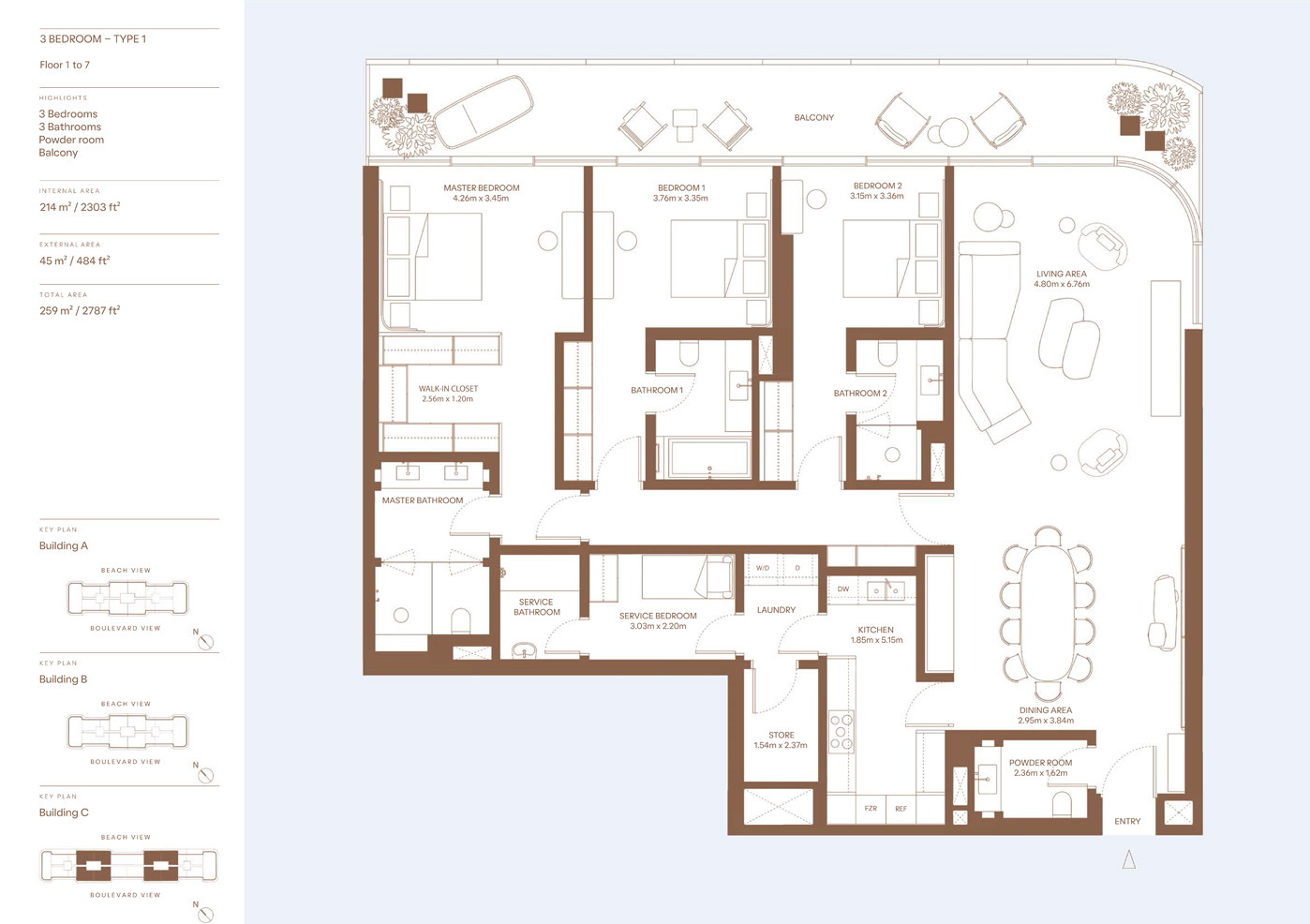 Dubai Harbour Residences floor plan 3