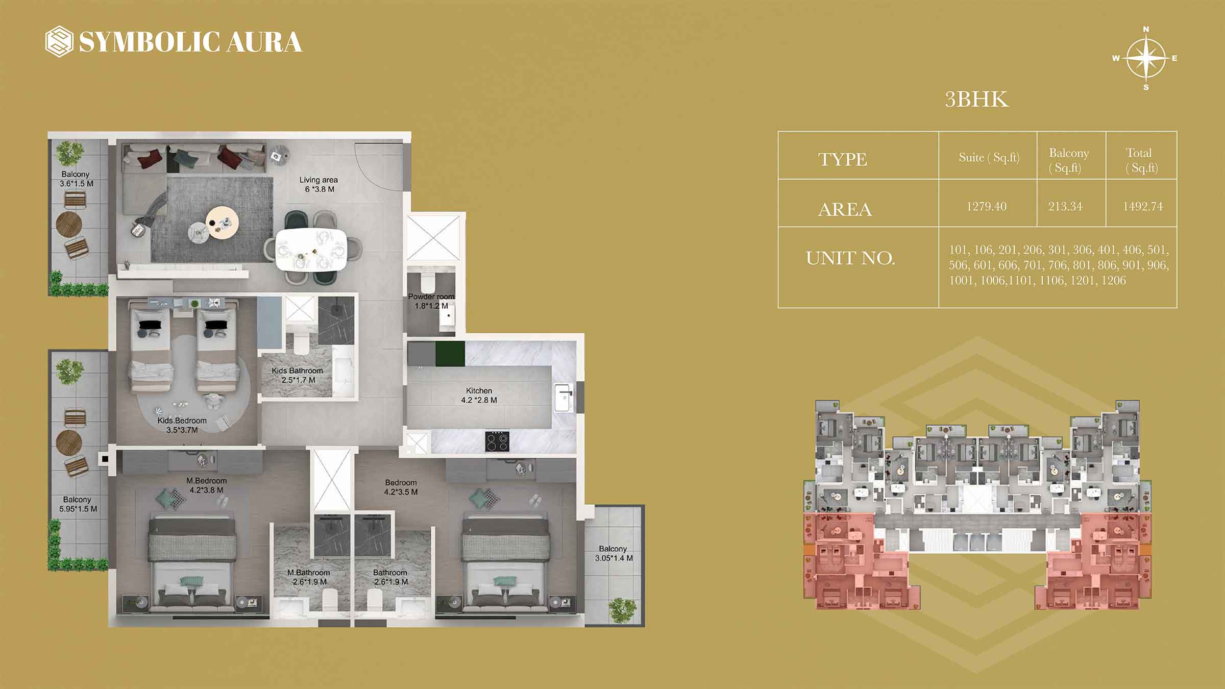 Symbolic Aura at Al Furjan floor plan 3