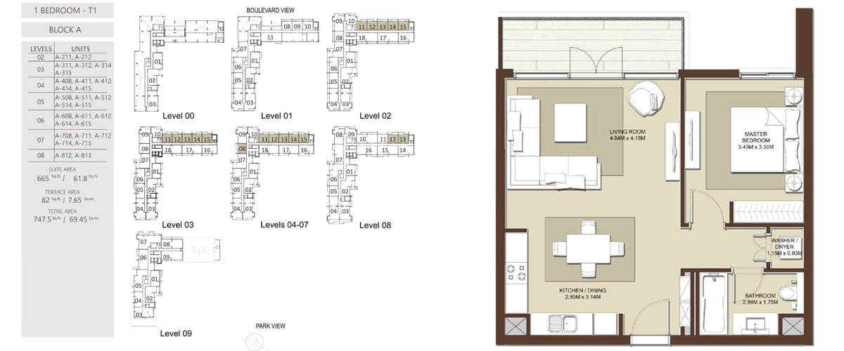 Acacia Apartments floor plan 1