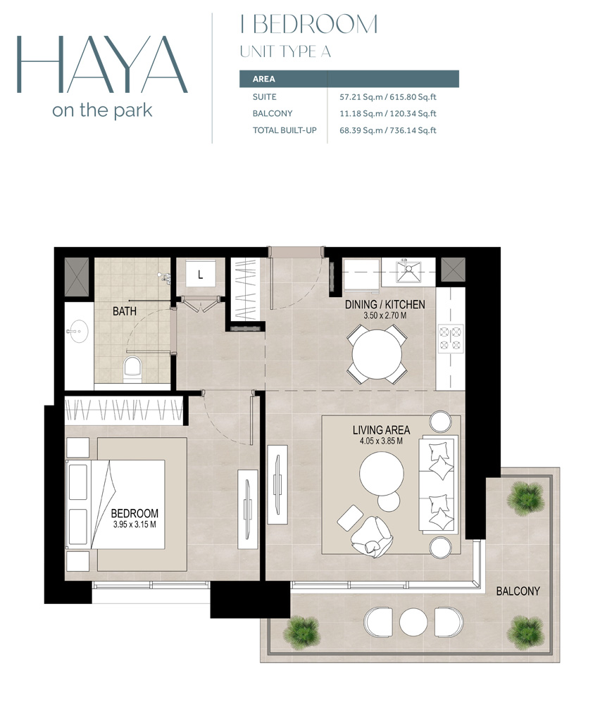 Haya at Town Square floor plan 1