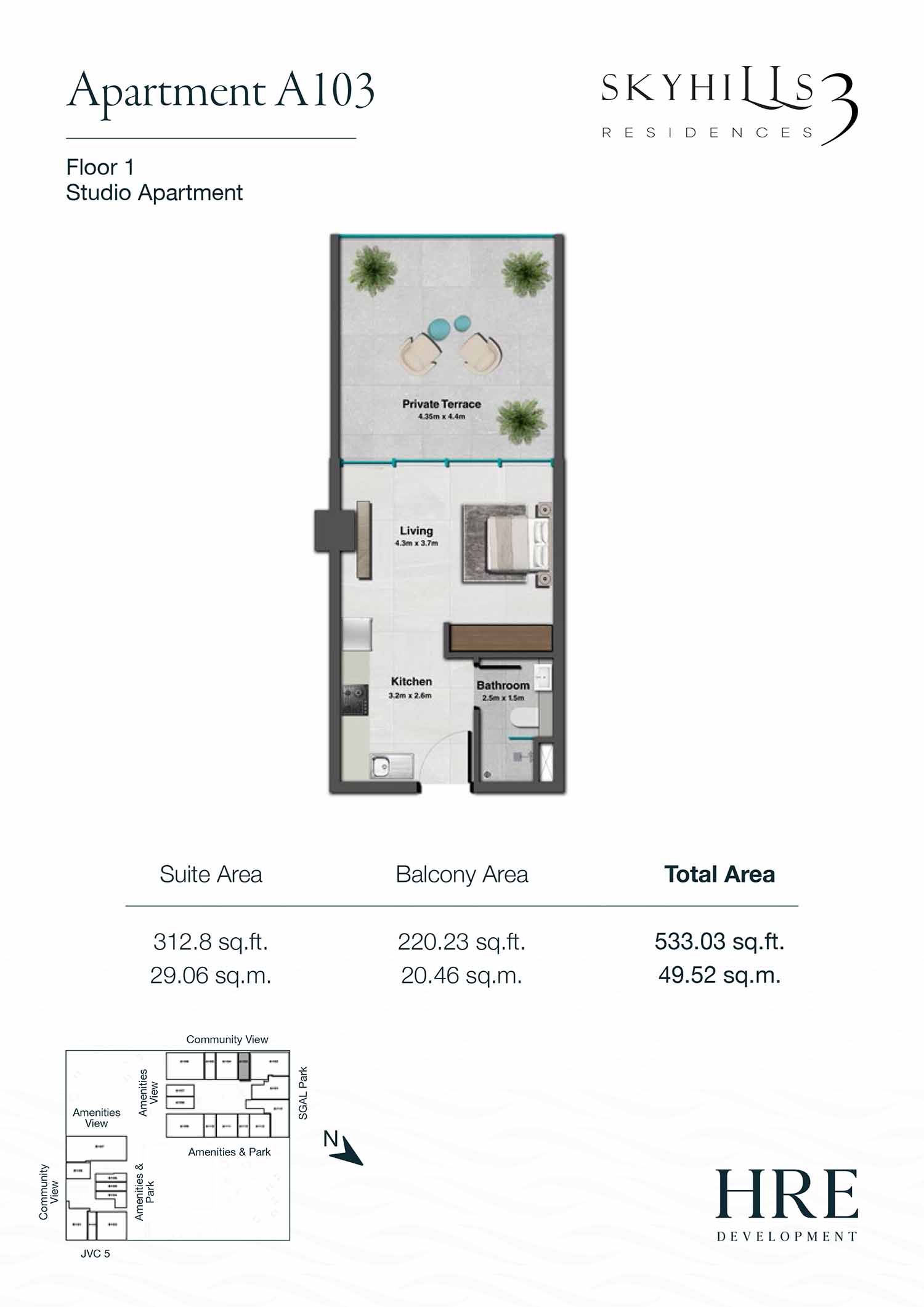 Skyhills Residences 3 floor plan 1