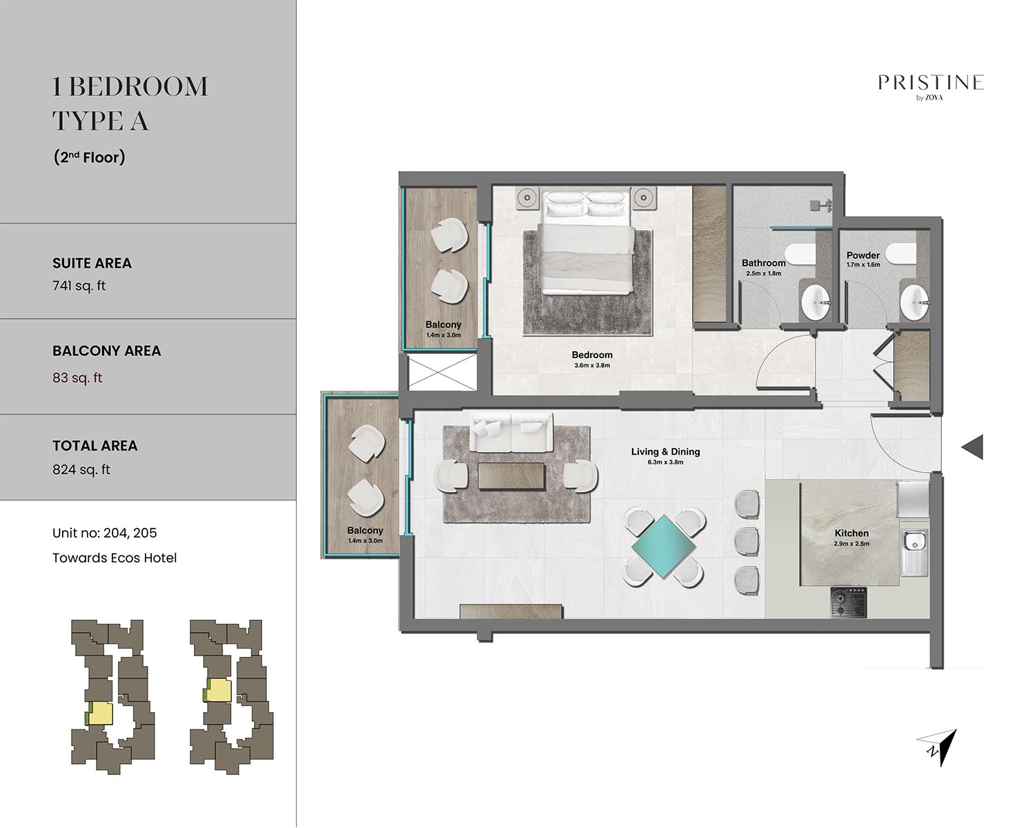 Pristine at Al Furjan floor plan 1