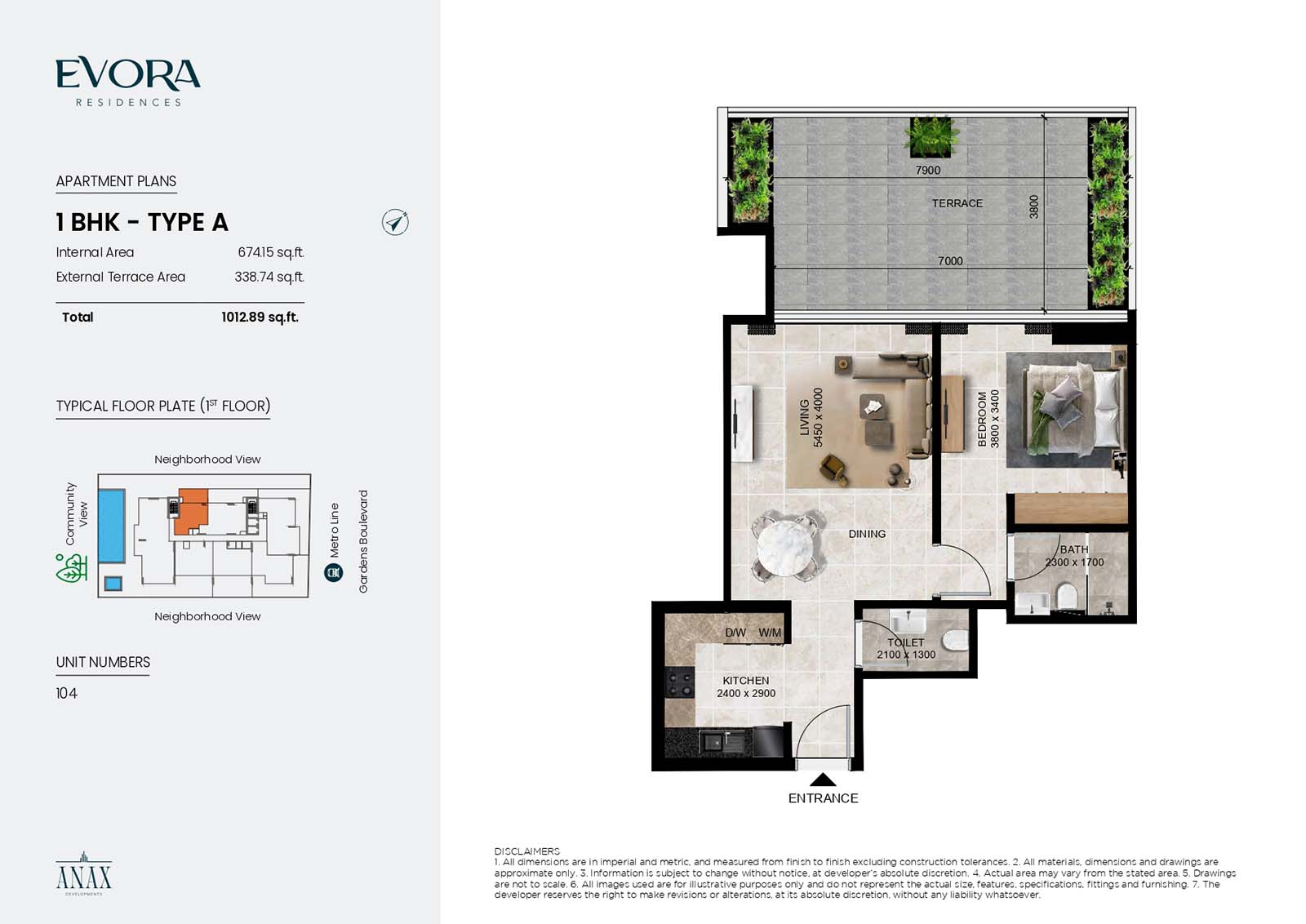 Evora Residence at Al Furjan floor plan 1