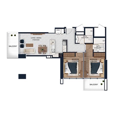 Alfal Residence at JVC floor plan 3
