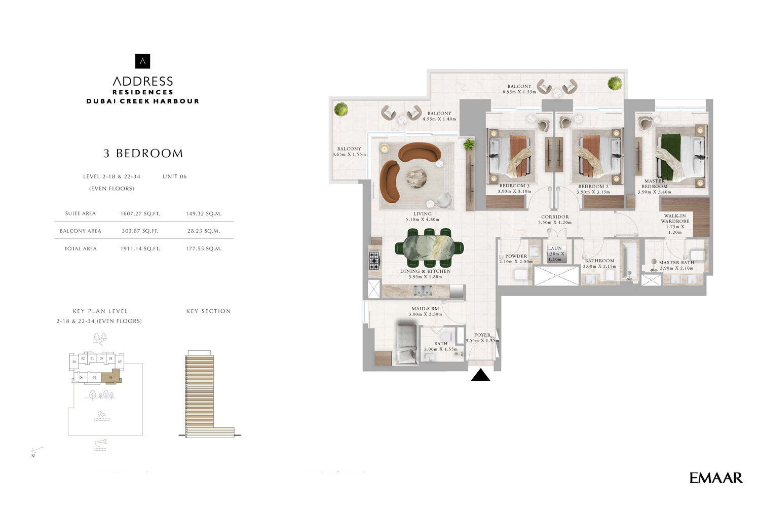 Address Residences at Dubai Creek Harbour floor plan 3
