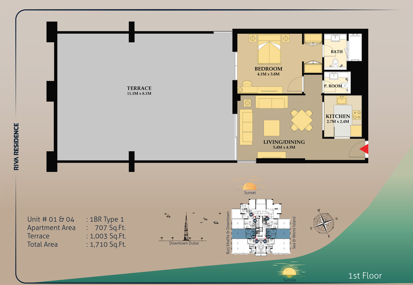Riva Residence Dubai floor plan 1