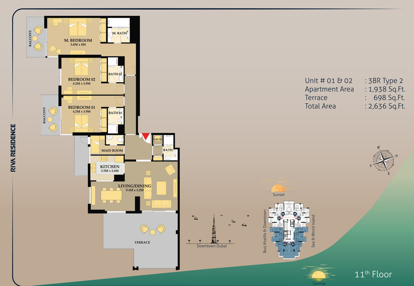 Riva Residence Dubai floor plan 3