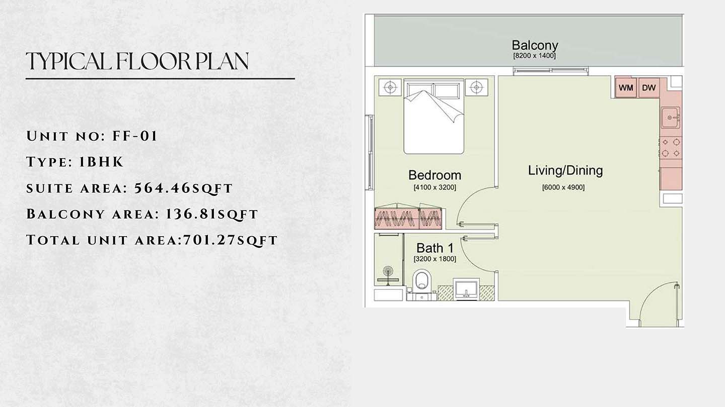 Trafford Residence at Dubai South floor plan 1