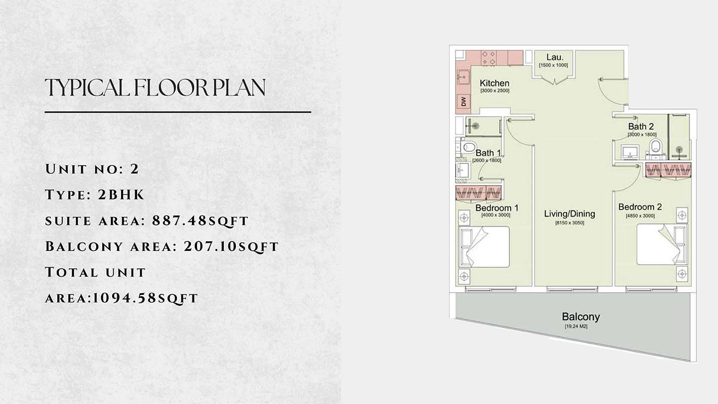 Trafford Residence at Dubai South floor plan 2