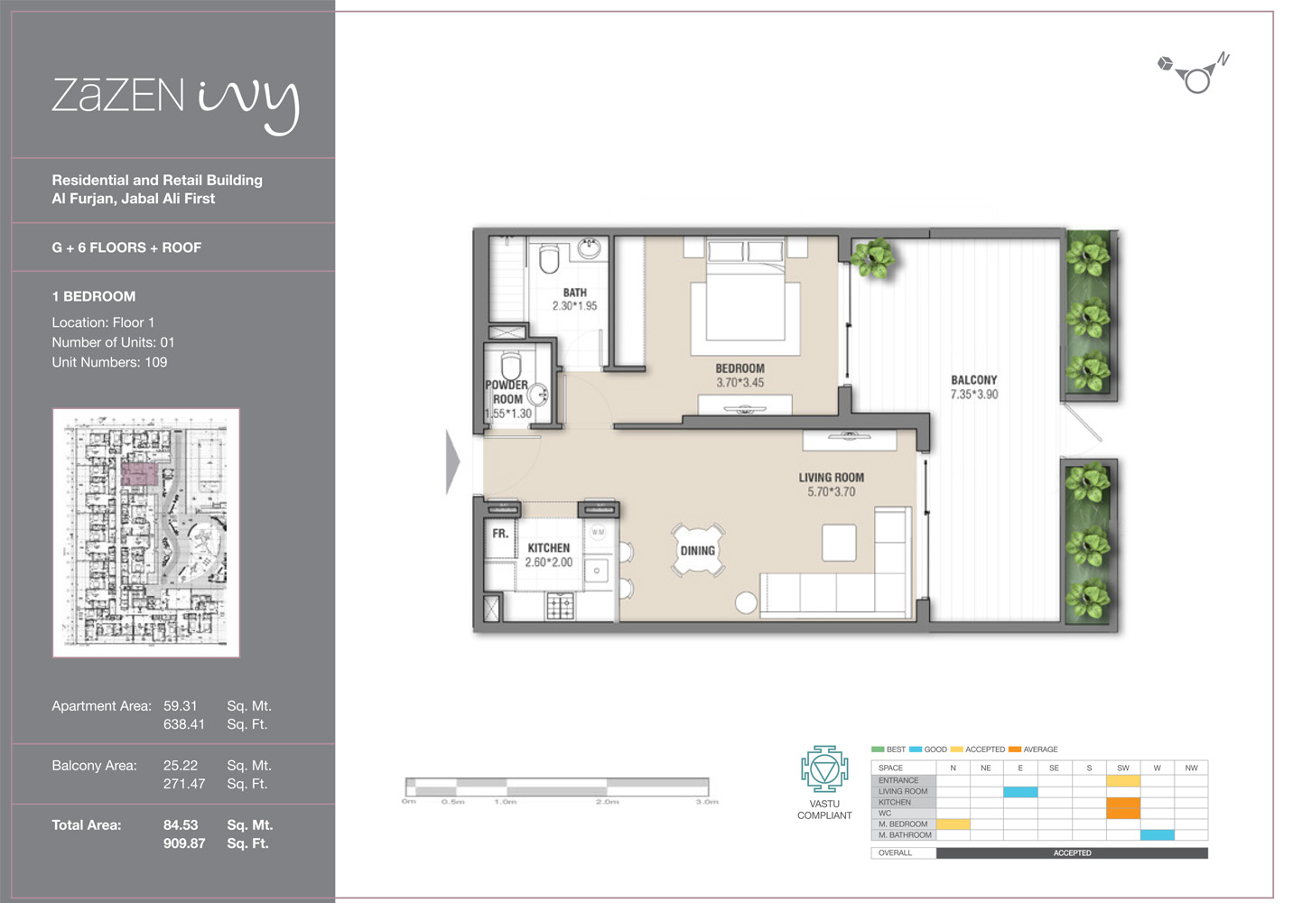 Zazen Ivy at Al Furjan floor plan 1