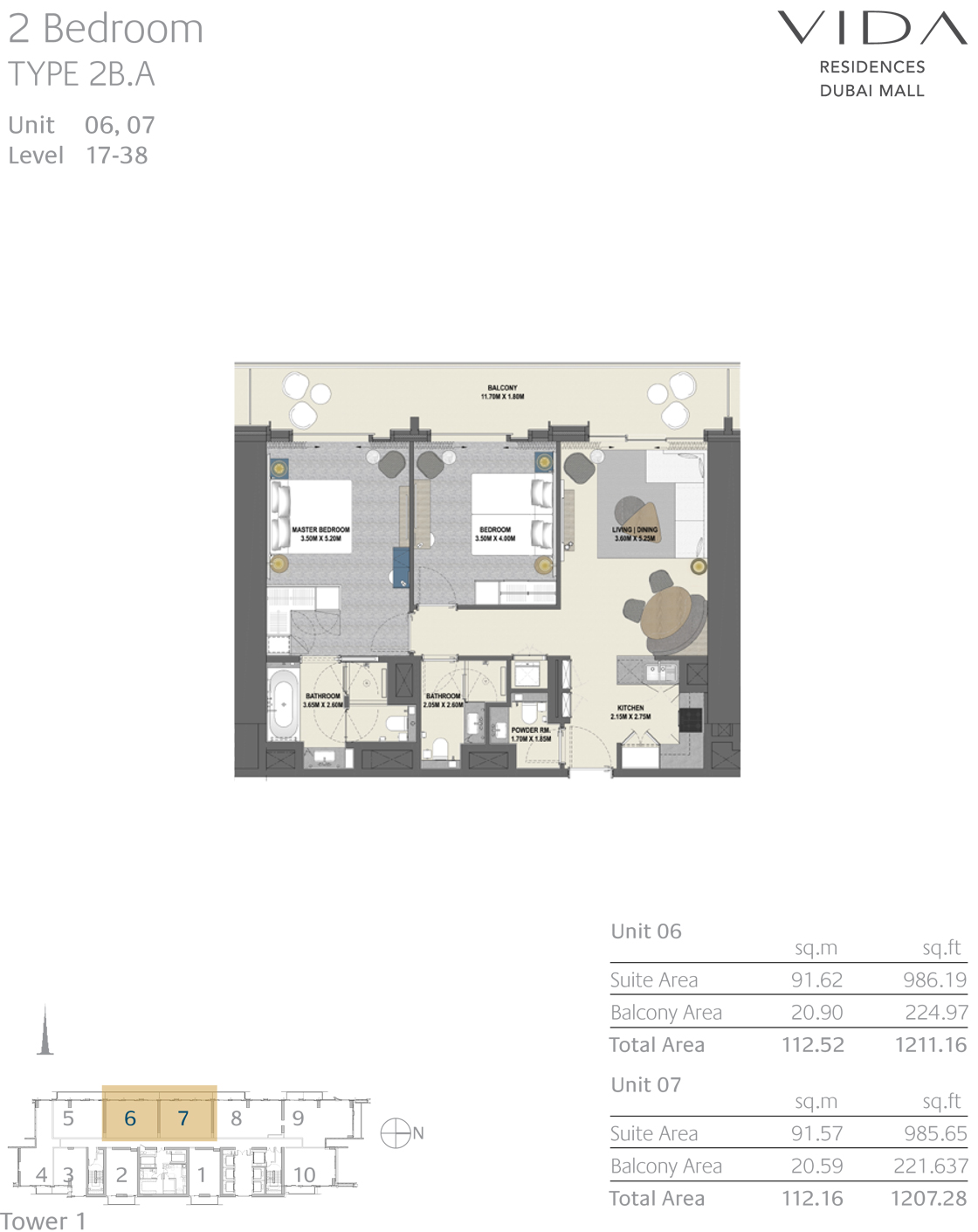 Vida Dubai Mall floor plan 2