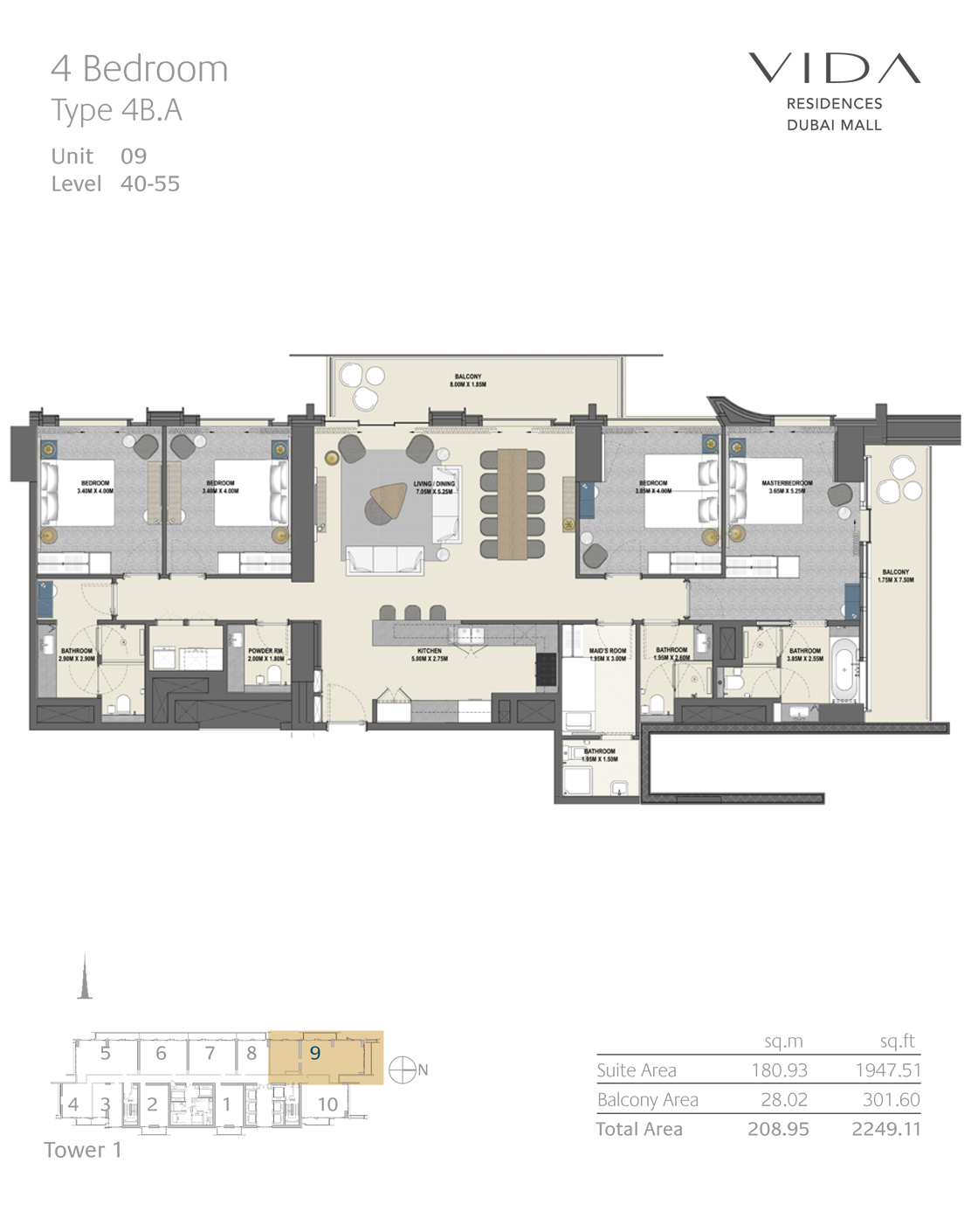 Vida Dubai Mall floor plan 4