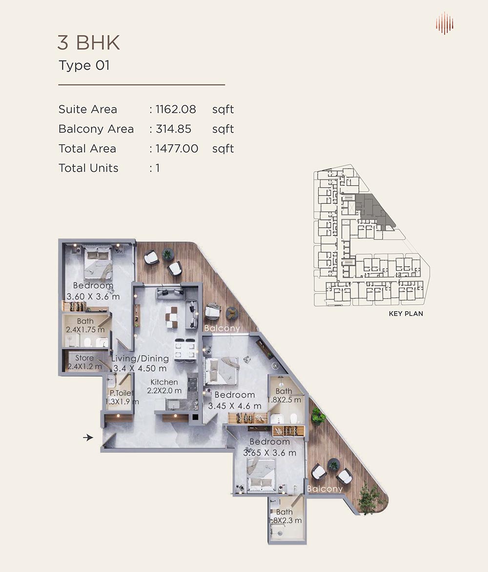 Terra Tower at Dubailand floor plan 4
