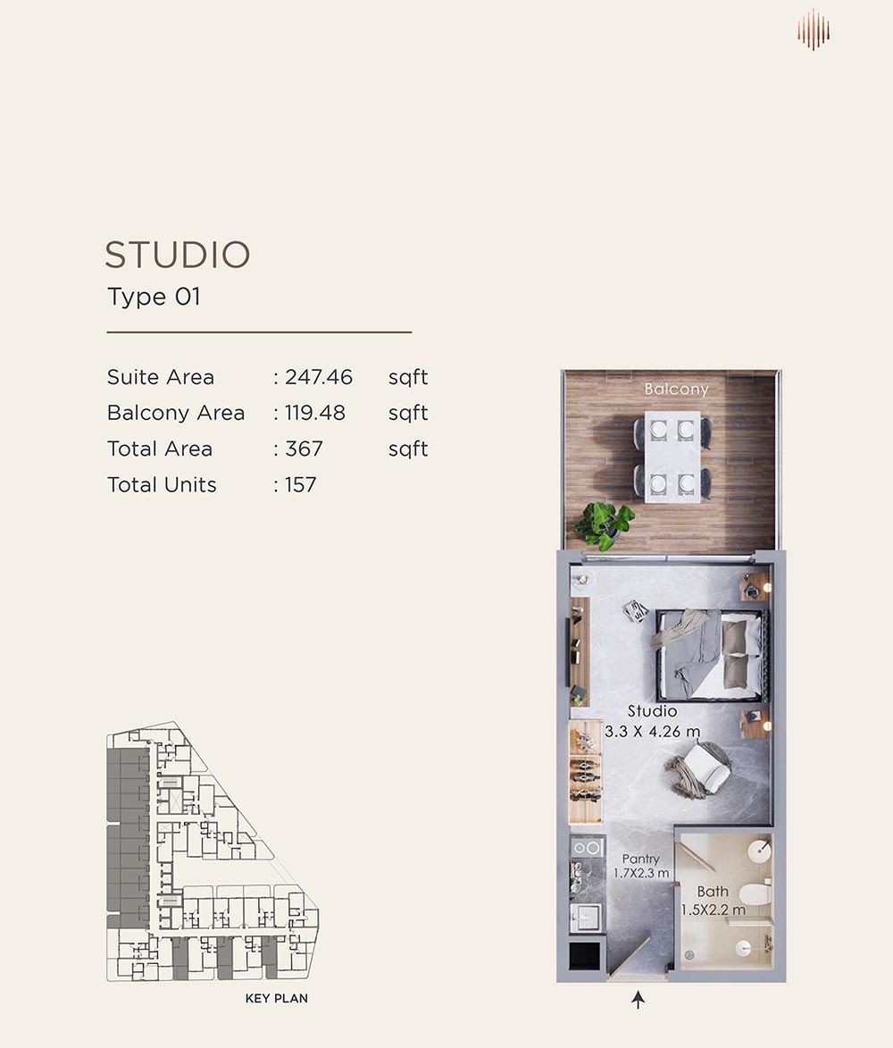 Terra Tower at Dubailand floor plan 1