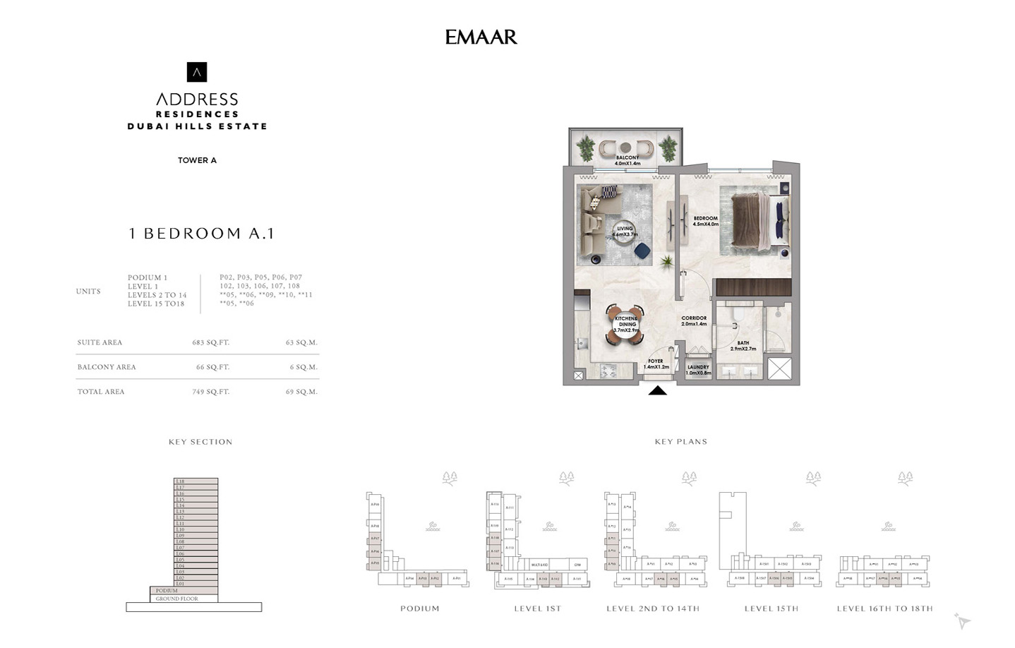 Address Residences at Dubai Hills Estate floor plan 1